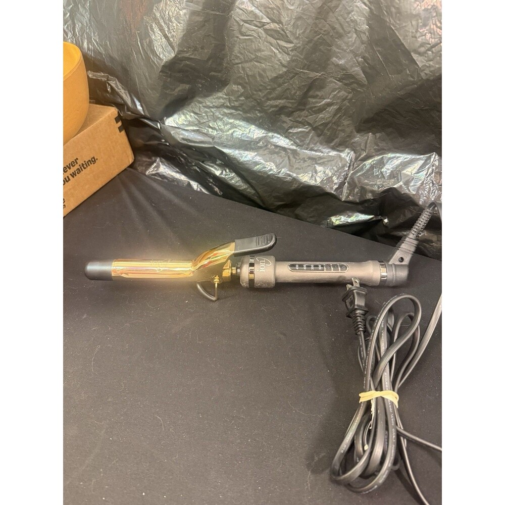 ion Golden Titanium Professional Curling Iron - Adjustable Heat 300-450F - Gold